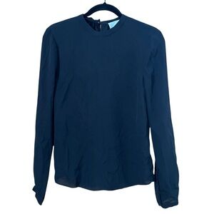 A.L.C. Black Long-Sleeve Silk Blouse